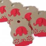 Kraft Red Elephant Tags