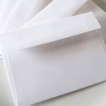 4 Bar White Linen Envelopes 3 5/8 x 5 1/8